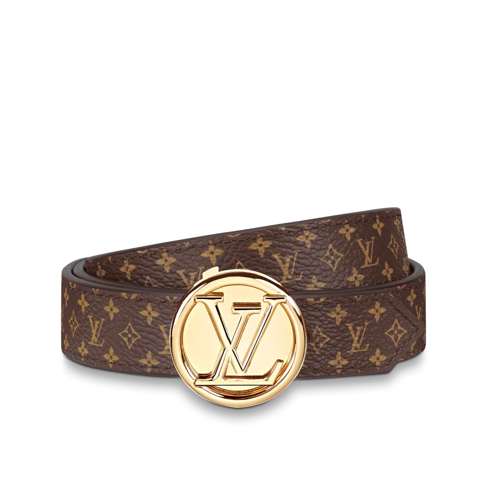 ルイヴィトン LOUIS VUITTON サンチュール・LVサークル 20MM M0300W モノグラム リバーシブル ベルト モノグラムキャンバス ブラウン 美品